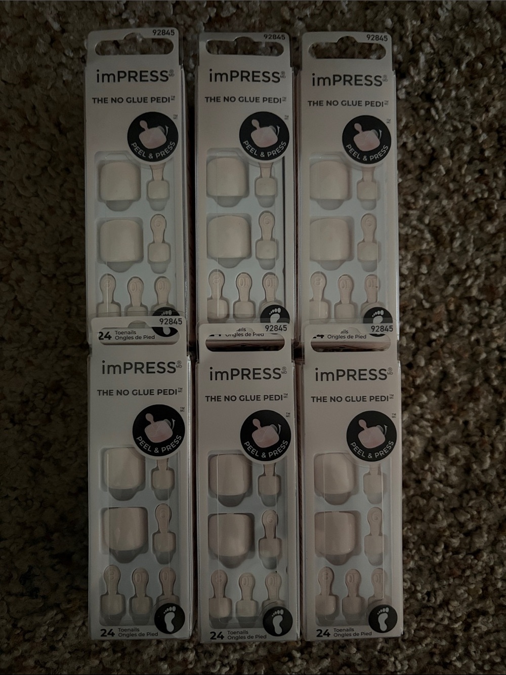 NWT 6 Sets of KISS Impress Spun Sugar Pedicure Press Ons